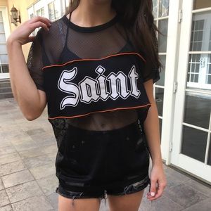 SAINT OVERSIZED MESH SHIRT